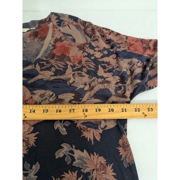 Soft Surroundings Floral Patchwork Long Sleeve V Neck Tunic Top Women's Size 1X - Picture 3 of 7